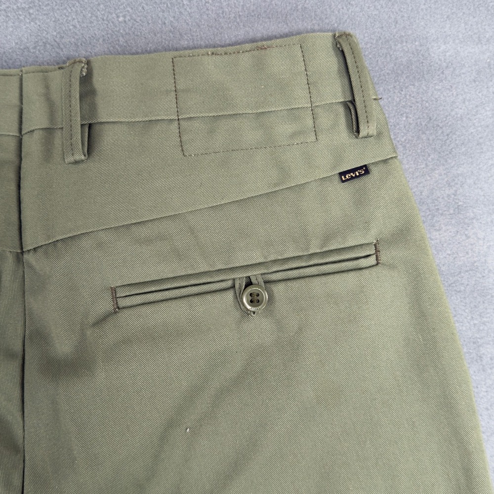 Levis Mens Olive Green Chino Pants Straight Leg Twill Trousers W32 L29 - Picture 9 of 13